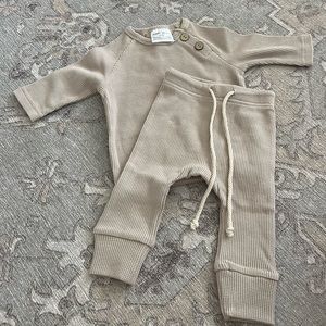3-6m baby waffle knit set